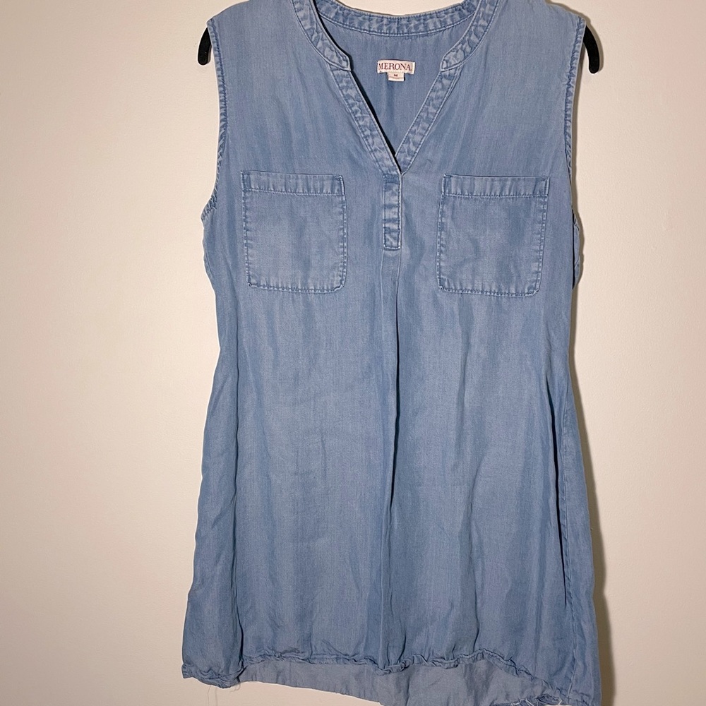 Faux denim dress